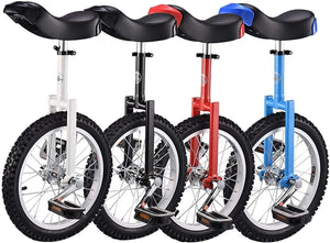 18" Wheel Trainer Unicycle for Weight Loss & Fitness, Ergonomically Saddle, Adjustable Height, Safe Skidproof Pedals