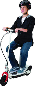 Electric Scooter - 8" Air-filled Tires, 200-Watt Motor, Up to 12 mph and 40 min of Ride Time, White