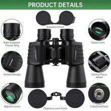 Load image into Gallery viewer, 20x50 High Powered Binoculars for Adults, Waterproof Compact Binoculars with Low Light Vision for Bird Watching Hunting Camping Travel Cruise Hiking Sports Stargazing, Christmas Birthday Gifts for Men

