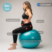 Load image into Gallery viewer, BABYGO Birthing Ball - Pregnancy Yoga Labor &amp; Exercise Ball &amp; Book Set Trimester Targeting (Turquoise, 65cm)
