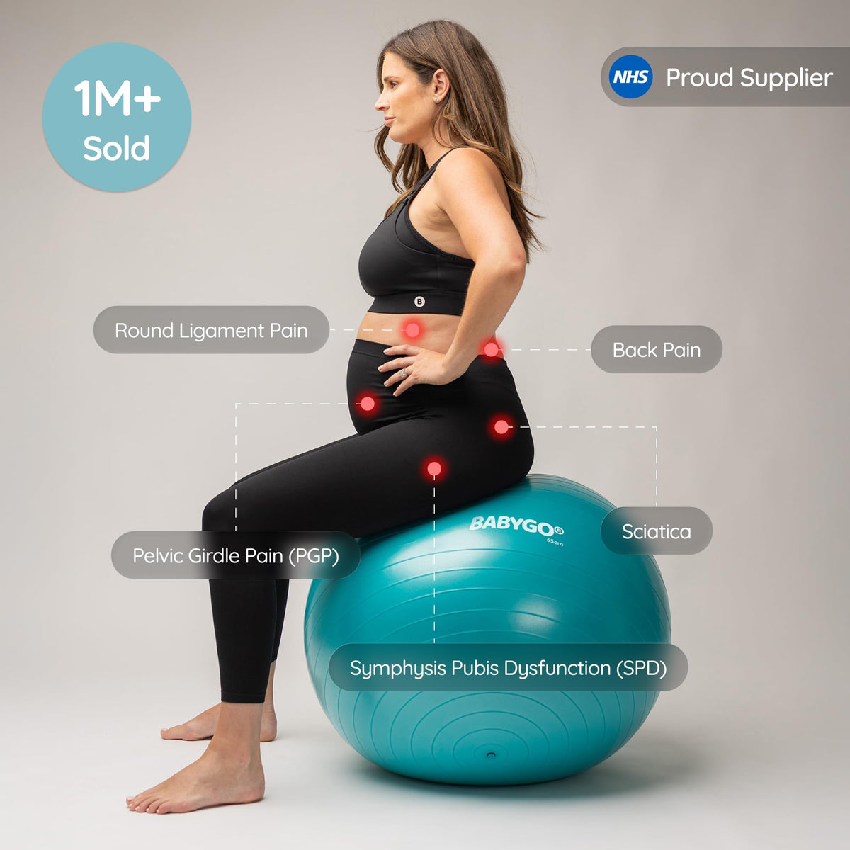 BABYGO Birthing Ball - Pregnancy Yoga Labor & Exercise Ball & Book Set ...