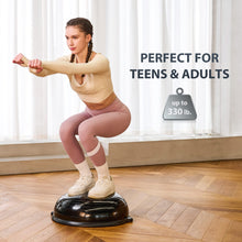Load image into Gallery viewer, ZELUS Balance Ball Trainer with Resistance Bands &amp; Foot Pump, Inflatable Yoga Ball , 330lb Cap (Black)
