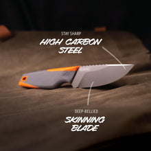 Load image into Gallery viewer, OUTDOOR EDGE VANTEX 4-Piece Roll Pack Hunting Knife Set - Includes Drop-Point, Boning, Caping Knives &amp; Sharpener - Great Elk and Deer Field Dressing Processing Kit for Hunters
