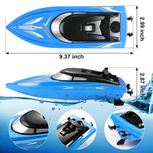 Load image into Gallery viewer, RC Boat Remote Control Boats for Pools and Lakes, Wemfg RH701 15km/h High Speed Mini Boat Toys for Kids Adults Boys Girls Blue
