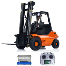 Load image into Gallery viewer, 1/14 RC Hydraulic Forklift Model Metal RC Wheeled Transfer Construction Vehicles Model Sound Light I6S Radio Controller
