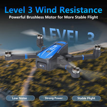 Load image into Gallery viewer, Brushless Motor Drone with 1080P Camera, FPV Drone for Adults, Optical Flow Positioning Headless Mode 90° Motorized Adjustable Lens, Blue
