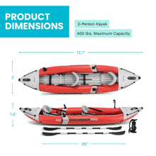 Load image into Gallery viewer, INTEX Excursion Pro K2 Inflatable Kayak 2-Person Set with Paddles &amp; Pump
