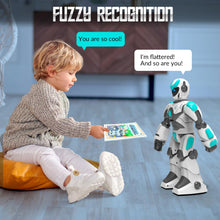 Load image into Gallery viewer, Robot Toys for Kids, Programmable Remote Control Robot with Gesture Sensing, Voice Control &amp; LED Face, 15 3/4&quot; (White)
