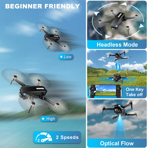 GPS Drone with Camera for Adults, 2K HD FPV Drones with Auto Return, Follow Me, Circle Fly, Waypoint Fly, Stable Hover