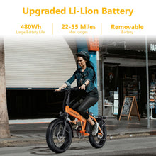 Load image into Gallery viewer, 1000W Folding Electric Bike, 48V 20.8AH Large Removable Battery E-Bike, 30+MPH, 80 Miles Max Range
