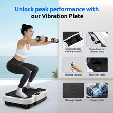 Load image into Gallery viewer, Trekora Vibration Plate Exercise Machine, Vibrating Fitness Platform for Lymphatic Drainage, Full Body Shaker Workout Equipment, Vibrate Fitness Platform for Home Women Men Exercise Gym (White)
