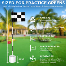 Load image into Gallery viewer, KINGTOP 3 ft Striped Golf Flagstick Sets with Checkered Flags, 4 Pack
