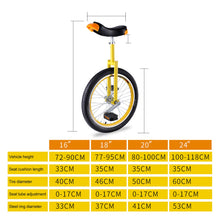 Load image into Gallery viewer, 20&quot;, Unicycle, One Wheel Bike, Leakproof Butyl Tire Wheel Cycling Outdoor Sports Fitness Exercise Health,White,20″
