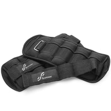 Load image into Gallery viewer, Sportneer Adjustable Ankle Weights Set - 1 Pair (2-10 lbs) Removable Sandbags- Black
