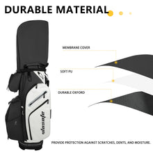 Load image into Gallery viewer, wosofe 14-Way Golf Cart Bag, Waterproof PU Leather, Black/White Sporty

