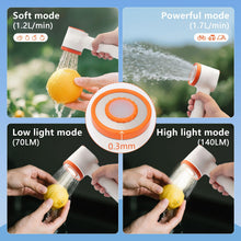 Load image into Gallery viewer, NEBELTREKK Portable Camping Shower with Light,2-in-1 Portable Shower for Camping,Carbon Filtration Shower,5 Gals Foldable Bucket, Rechargeable for Camping,Pet Bath,Gardening,Car Wash (Compact, Medium)
