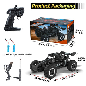 Remote Control Car for Kids 3 4 5 6 7+, 20 KM/H High-Speed RC Cars with LED Lights, 2.4GHz 2WD Monster Truck Toys