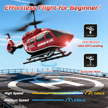 Load image into Gallery viewer, DEERC Remote Control Helicopter, Rescue RC Helicopter Toy with LED Lights, 2 Batteries, Altitude Hold &amp; 2.4GHz Stable Control, Realistic Rescue Design, Ideal Gift for Kids and Adults
