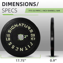 Load image into Gallery viewer, Fitvids Barbell 2-Inch Olympic Bumper Weight Plates Set – 10 lbs – Colored

