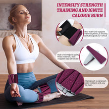Load image into Gallery viewer, BECOJADDE Ankle Weights Set of 2 (2 lb Each) Adjustable Wrist Weights -Pewter Burgundy
