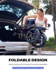 Electric Bike for Adults, 750W/1000W Peak Motor with Max 45/60Miles PAS Range & 28/32MPH EBike, 16" Folding Electric Bicycles