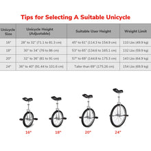 Load image into Gallery viewer, 16&quot; Inch Wheel Unicycle Leakproof Butyl Tire Wheel Cycling Outdoor Sports Fitness Exercise Health Red
