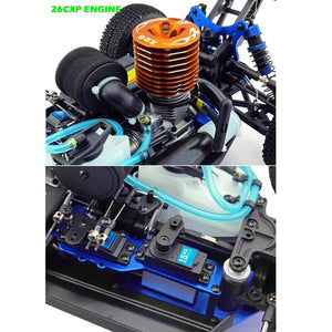 1/8 4WD Off-Road RC Truck for Adult, 2.4G 26CXP Engine RC Vehicles, 94970 Nitro Gas Powered RC Car (Blue)