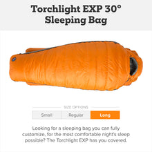 Load image into Gallery viewer, Big Agnes Torchlight EXP - Ultralight Sleeping Bag, 30 Degree, Long
