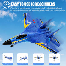 Load image into Gallery viewer, Remote Control Airplane for Kids, 2 Channels Foam RC Planes Wireless Toy,Hobby RC Glider Aircraft Gifts for Beginners Boys Girls Adult Blue

