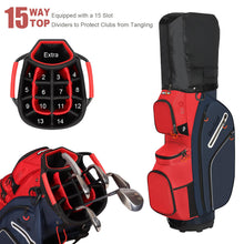Load image into Gallery viewer, Beutyal 15 Way Golf Cart Bag with Organizer Top, Golf Club Cart Bag for Men
