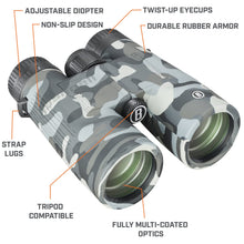 Load image into Gallery viewer, Bushnell Blackout Camo 10x42 IPX7 Waterproof Binoculars with Fully-Multi Coated Lenses and Durable Rubber Armor, Binoculars for Hunting, Boating Birdwatching
