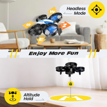 Load image into Gallery viewer, Mini Drone for Kids and Beginners RC Nano Quadcopter Indoor Small Helicopter Plane with Auto Hovering, 3D Flips, Headless Mode
