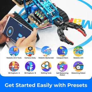 Ultimate 10 in 1 Robot Building Toys, Robotics Kit App Remote Control Robot Toys Compatible with Arduino C & Raspberry Pi