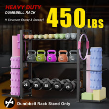 Load image into Gallery viewer, 3-Tier Small Adjustable Dumbbell Rack, 450LBS Capacity Home Gym Weight Rack
