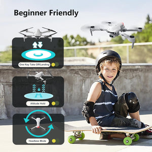 F10 Foldable Drone with Camera for Adults, Brushless Motor, 1080P HD FPV Live Video, Altitude Hold, Headless Mode,3D Flips
