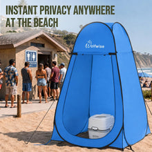 Load image into Gallery viewer, Wolfwise Pop Up Shower Tent for Camping Essentials, Portable Instant Changing Tent with Ventilation Window &amp; Carry Bag, Privacy Dressing Room Bathroom Toilet for Beach &amp; Outdoor, Spacious, Blue
