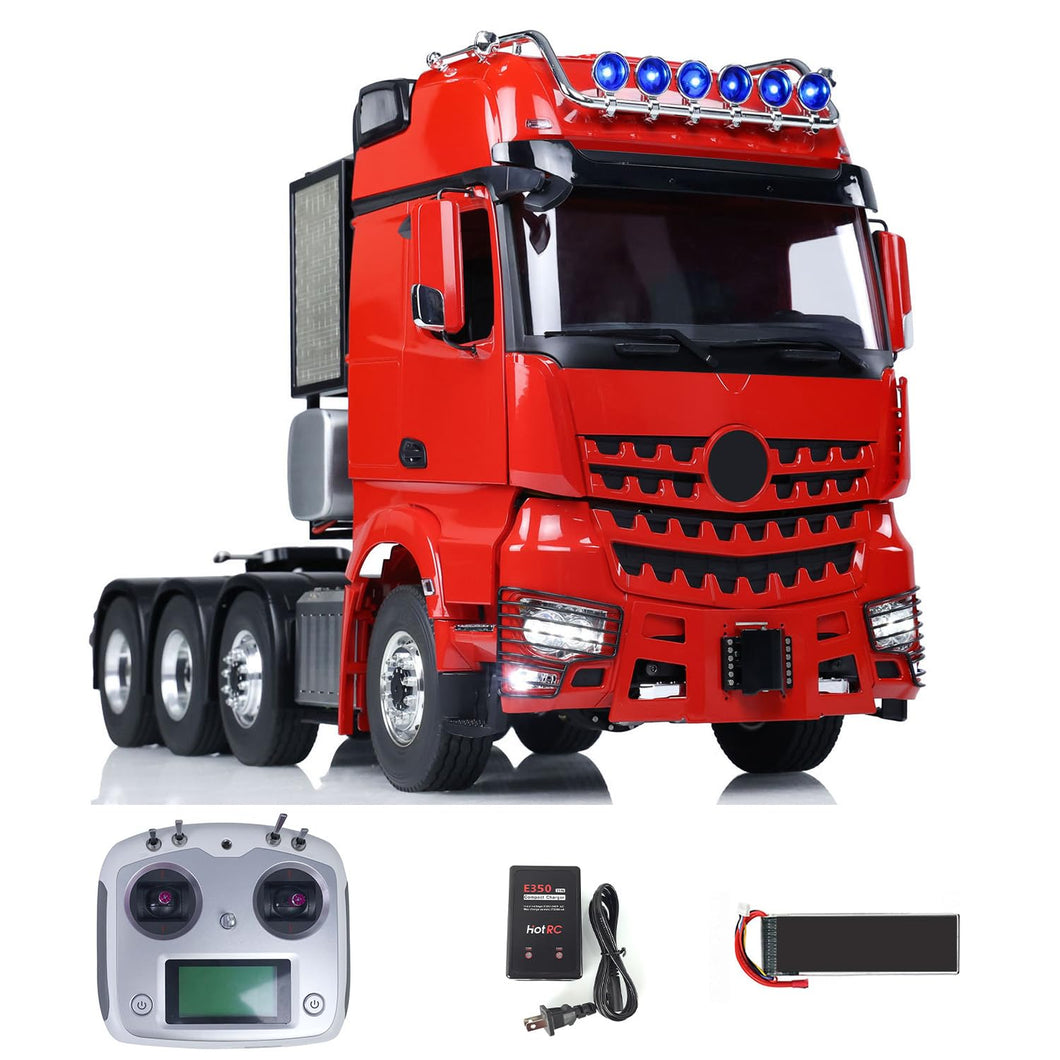 1/14 RC Tractor Truck for 3363 1851 Heavy Metal Chassis 3-Speed Transmission Lock Differential Front Hook Equipment Rack Light Sound