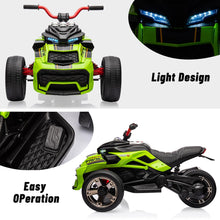 Load image into Gallery viewer, 12V Kids Ride On ATV, 3 Wheeler Motorcycle, Rechargeable Battery-Powered ATV Toy Car with Music, Green
