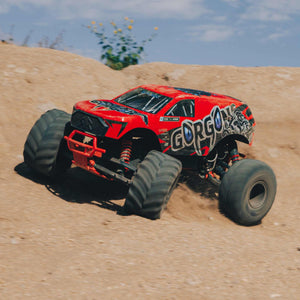 RC Truck Gorgon 2 Wheel Drive MT 1/10 RTR (Ready-to-Run Battery and Charger Included) Smart 3300 7C S120 USB Red ARA3230ST2