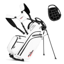 Load image into Gallery viewer, KeyOpen Lightweight Golf Stand Bag, 14 Way Golf Bags with Full Length Dividers for Men Women, Encrypted 900D Weather-Proof Club Carry Bag with Ergonomic Dual Strap, Cooler Pockets, 9 Pockets, White
