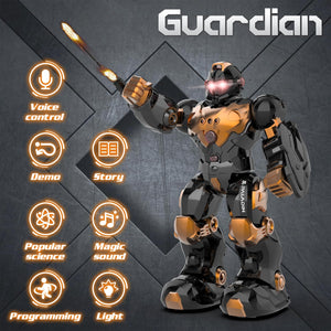 Robot Toys for Kids, Programmable Remote Control Robot with Intelligent Gesture Sensing, Recharge (Brown)