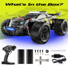 Load image into Gallery viewer, 1:14 Brushless RC Cars for Adults Fast 43 MPH, 4WD Off-Road RC Trucks with 7-Color LED Lights, Metal Shocks, All-Metal Drivetrain

