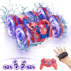 4WD Waterproof RC Car, 2.4 GHz Amphibious Remote Control Car Remote Control Boat for Kids, 360°Rotation RC Truck Stunt Cars