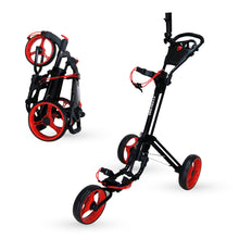 Load image into Gallery viewer, Qwik Fold 3 Wheel Push Pull Golf Cart - Black/Red
