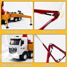 Load image into Gallery viewer, RC Concrete Pump Truck Toy for Kids, 11 Channel 2.4G Diecast Construction Trucks with Working Water Pump
