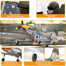 Load image into Gallery viewer, volantexrc Brushless 4CH RC Plane P51D Mustang 500mm Remote Control Airplane Fighter RTF
