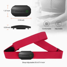 Load image into Gallery viewer, COOSPO Bluetooth Heart Rate Monitor Chest Strap H808S, ANT+ BLE HR Monitor Chest, HRM IP67 Waterproof -Black Red
