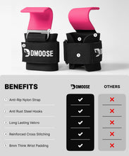 Load image into Gallery viewer, Heavy Duty Weight lifting Hooks for Men &amp; Women (Pair) - Pink

