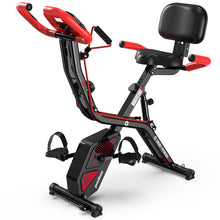 Load image into Gallery viewer, pooboo Folding Exercise Bike, Fitness Stationary Bike Machine-(red)
