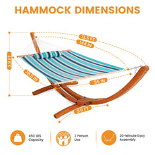 Load image into Gallery viewer, Lazy Daze Sunbrella Fabric Hammock with 13FT Arc Wood Hammock Stand
